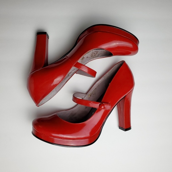 N.Y.L.A. Shoes - NYLA Red Pin-up Mary Jane Pumps Tarte Size 6.5